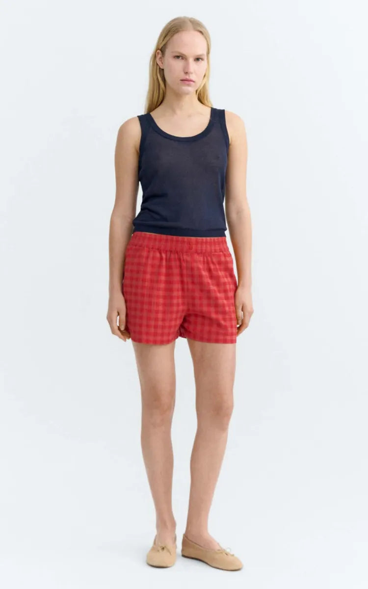 Thinking MU Shorts Red Checks Geraldine