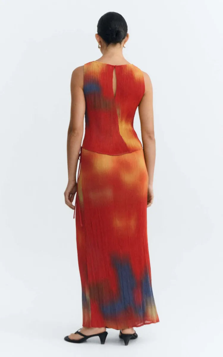 Thinking MU Skirt Flowers Pleated Pauline