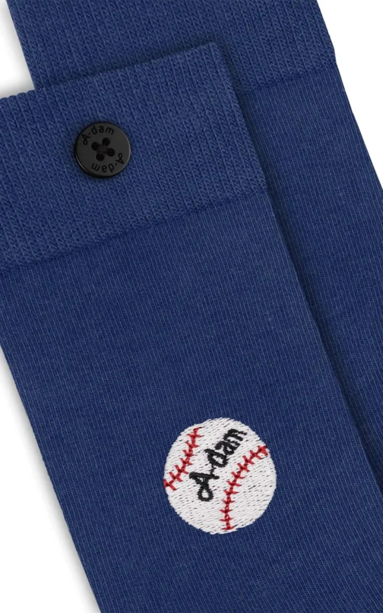 A-dam Underwear Socks Blue Baseball