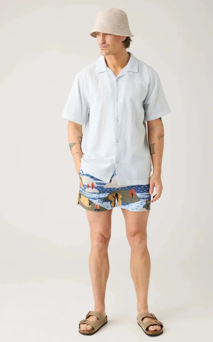 KnowledgeCotton Apparel Swim Shorts Stretch Landscape AOP