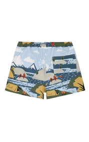 KnowledgeCotton Apparel Swim Shorts Stretch Landscape AOP