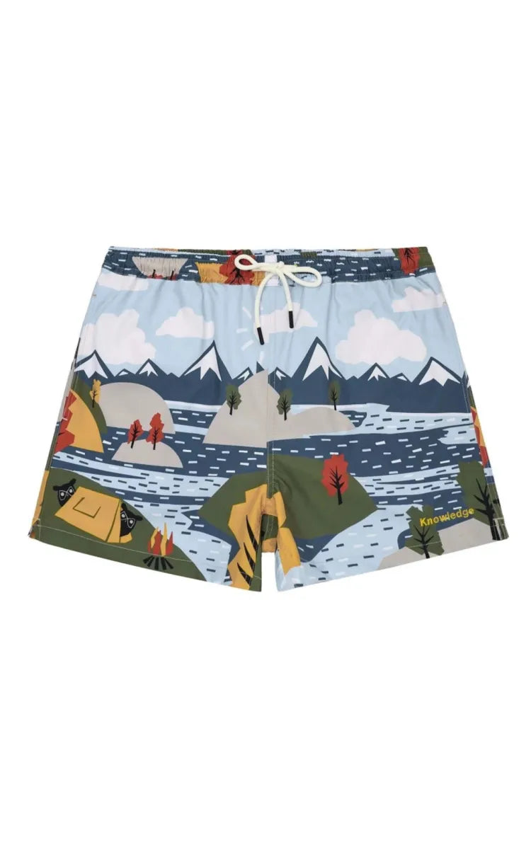KnowledgeCotton Apparel Swim Shorts Stretch Landscape AOP