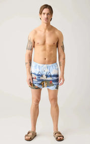 KnowledgeCotton Apparel Swim Shorts Stretch Landscape AOP