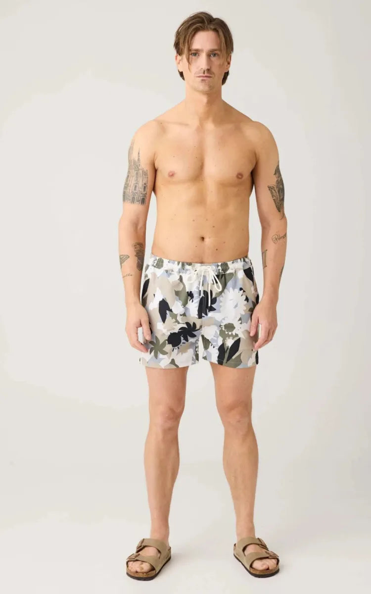 KnowledgeCotton Apparel Swim Shorts Stretch Nature AOP