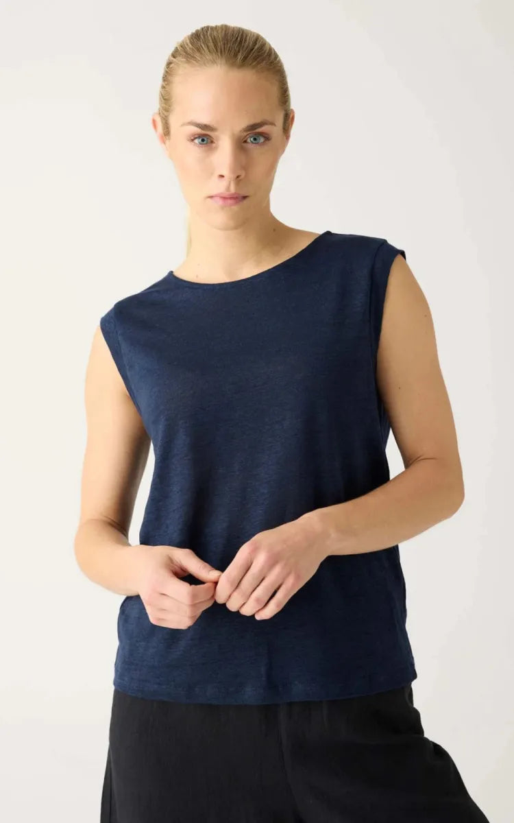 KnowledgeCotton Apparel T-shirt Linen Sleeveless