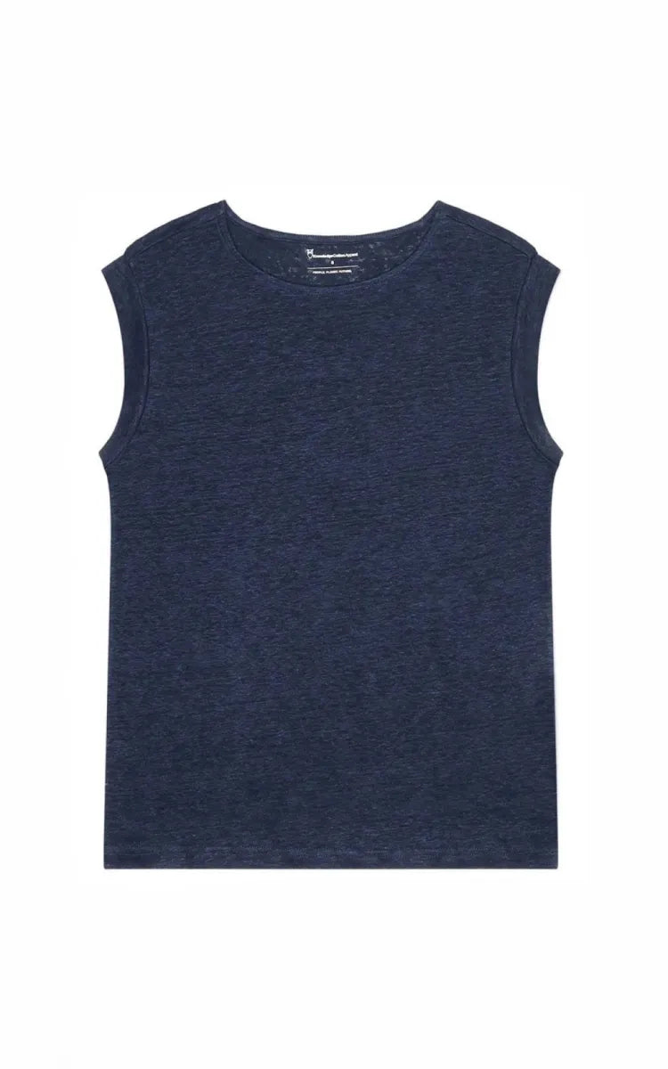 KnowledgeCotton Apparel T-shirt Linen Sleeveless