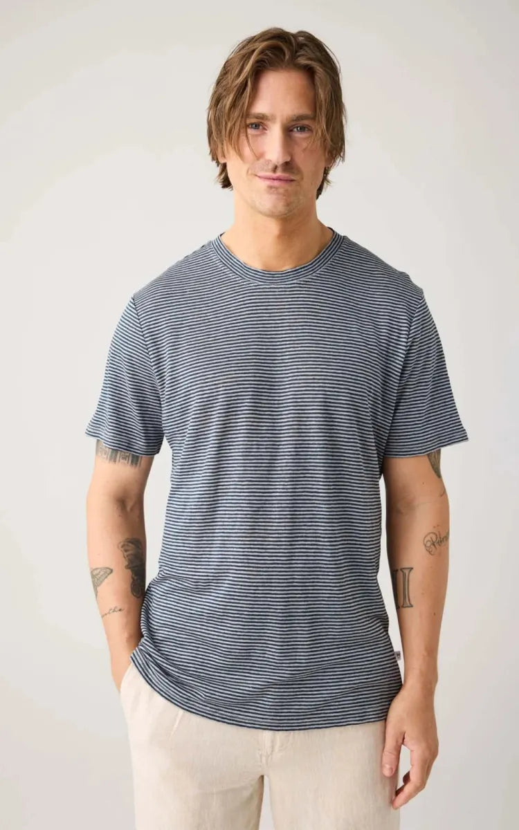 KnowledgeCotton Apparel T-Shirt Linen Striped