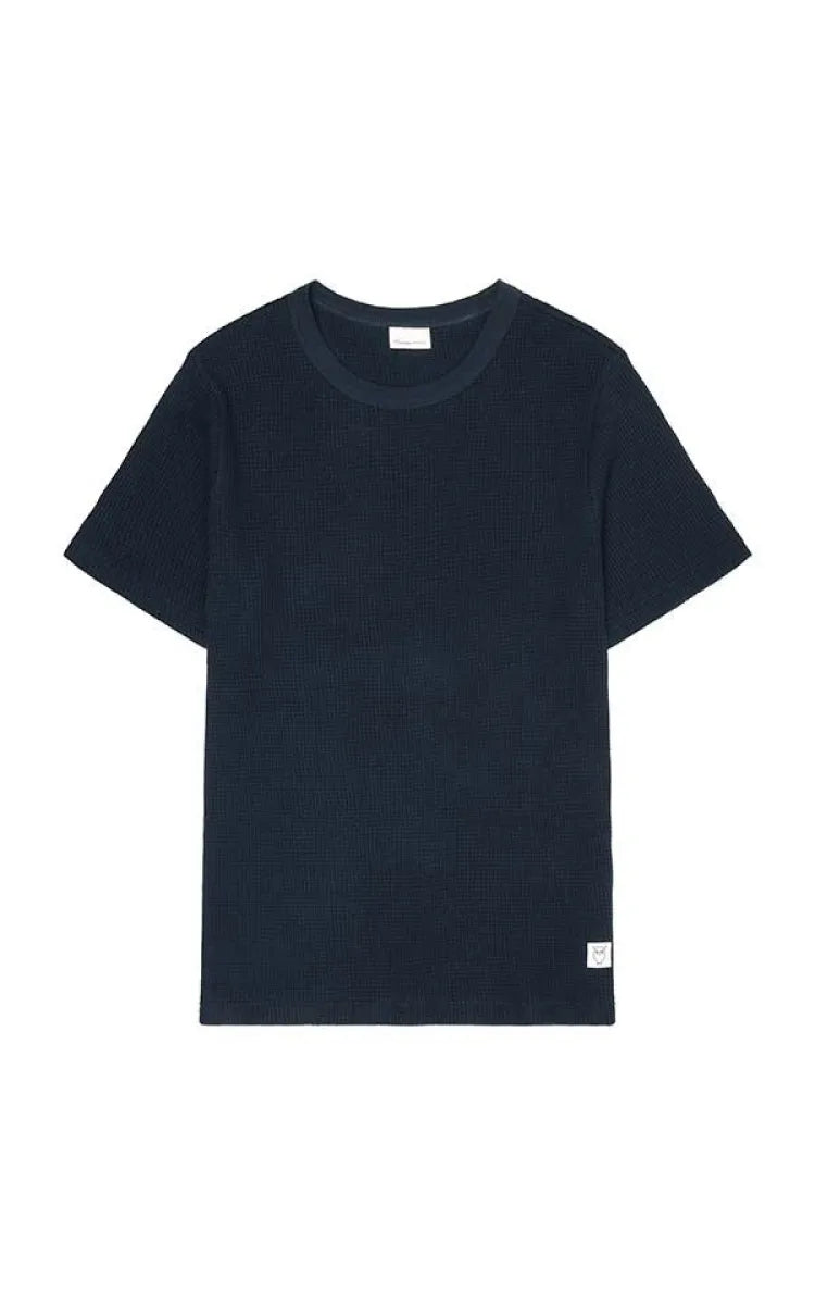 KnowledgeCotton Apparel T-shirt Regular Waffle Crew Neck