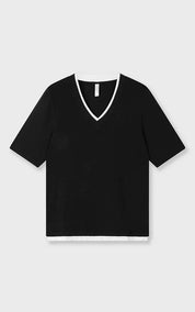 Tee Double Layer V-neck