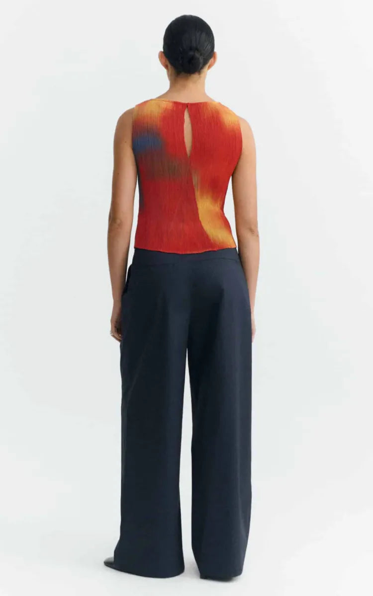 Thinking MU Top Flowers Pleated Dora