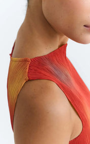 Thinking MU Top Flowers Pleated Dora