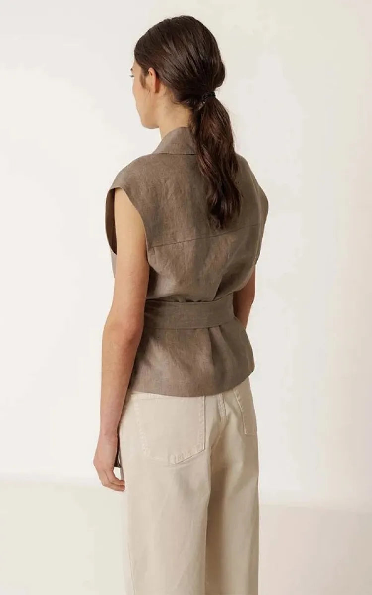 indi & cold Top Vest Linen