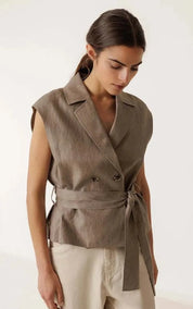 indi & cold Top Vest Linen
