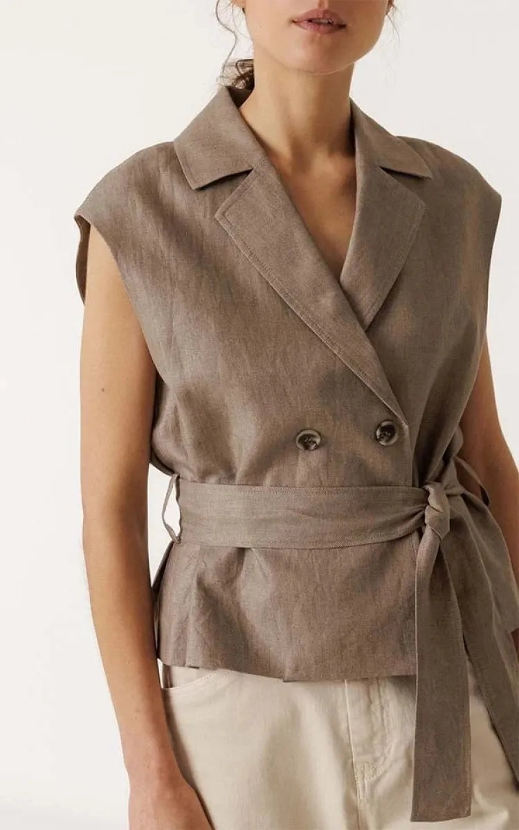 indi & cold Top Vest Linen
