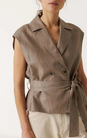 indi & cold Top Vest Linen