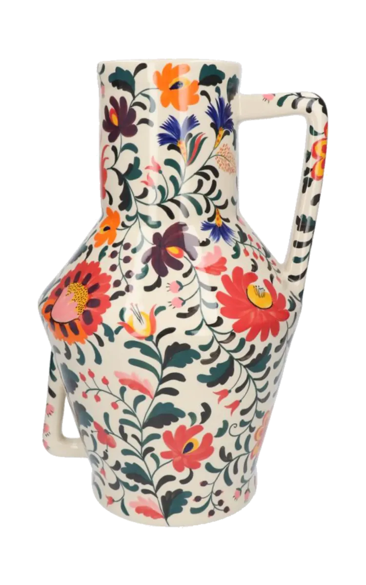 Return to Sender Vase Handpainted Flowers