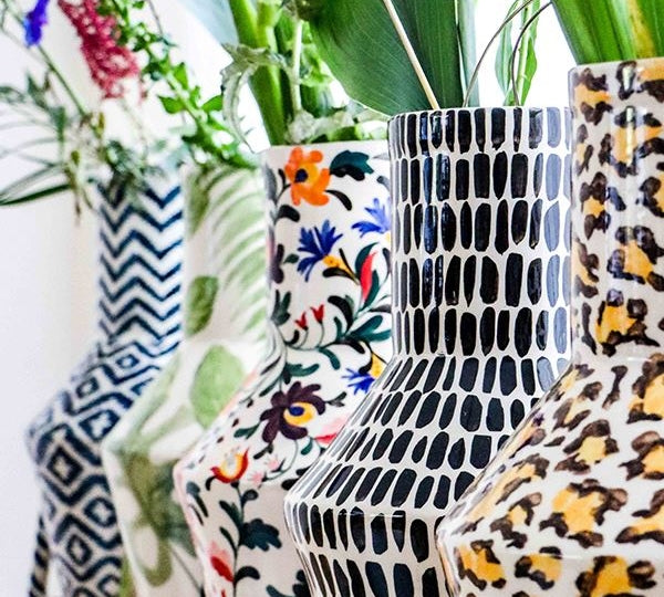 Vase Handpainted Flowers