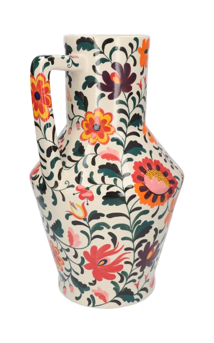 Return to Sender Vase Handpainted Flowers