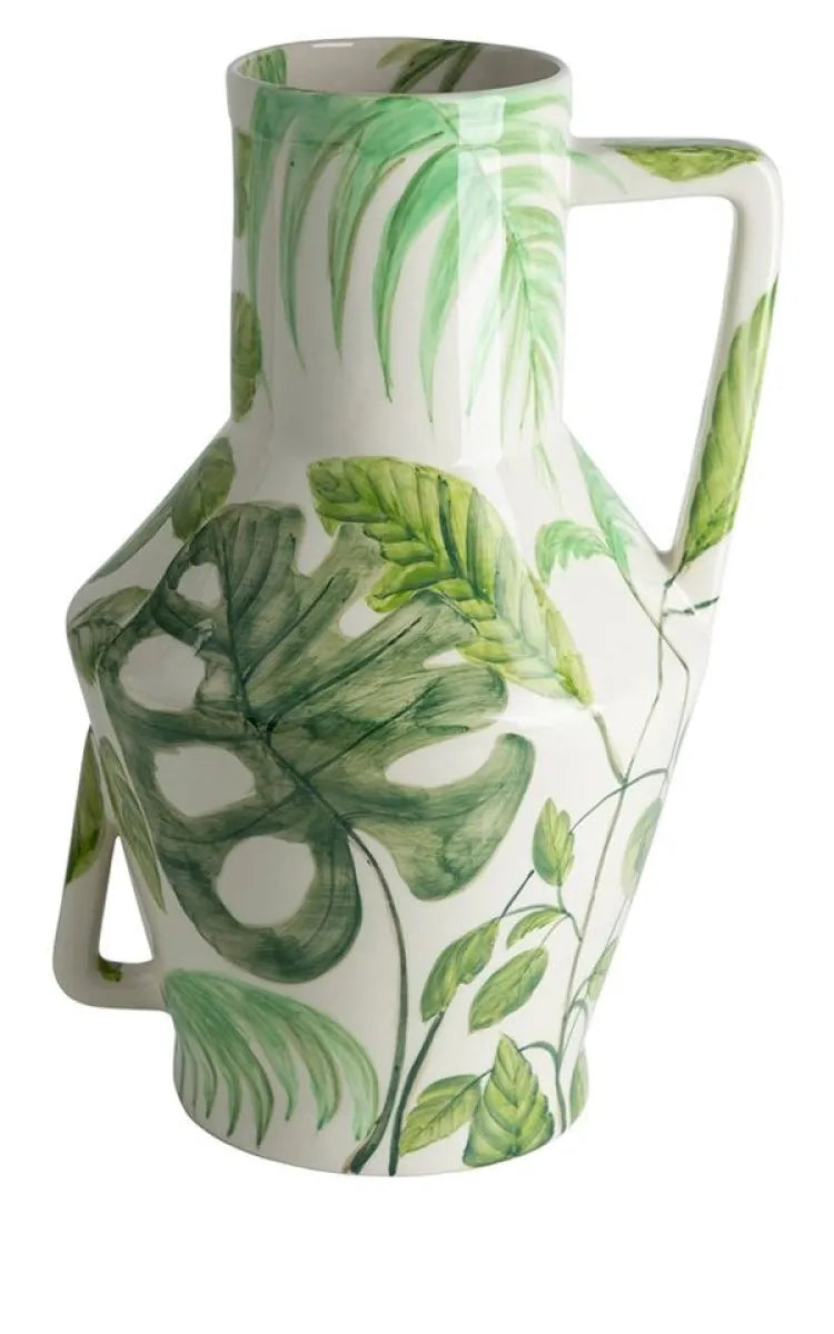 Return to Sender Vase Handpainted Jungle
