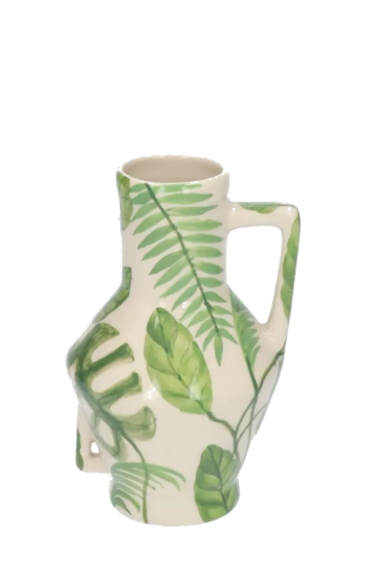Return to Sender Vase Handpainted Jungle