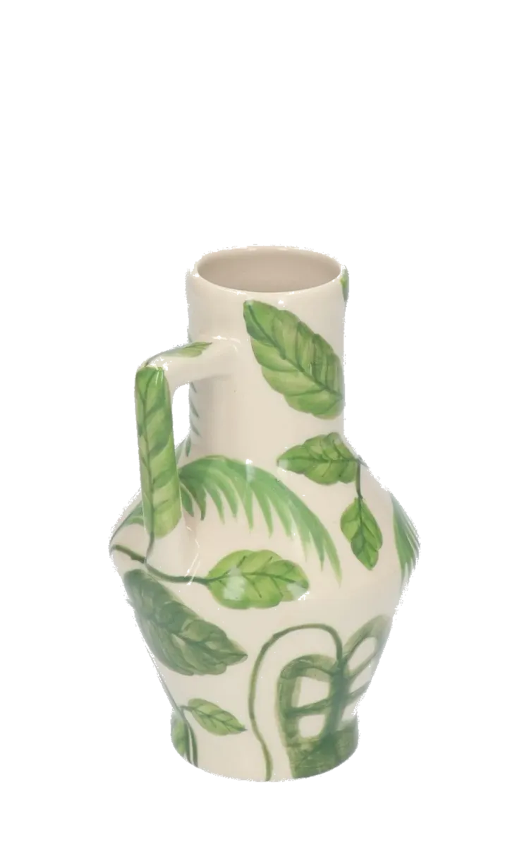 Return to Sender Vase Handpainted Jungle