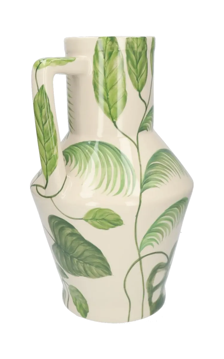 Return to Sender Vase Handpainted Jungle