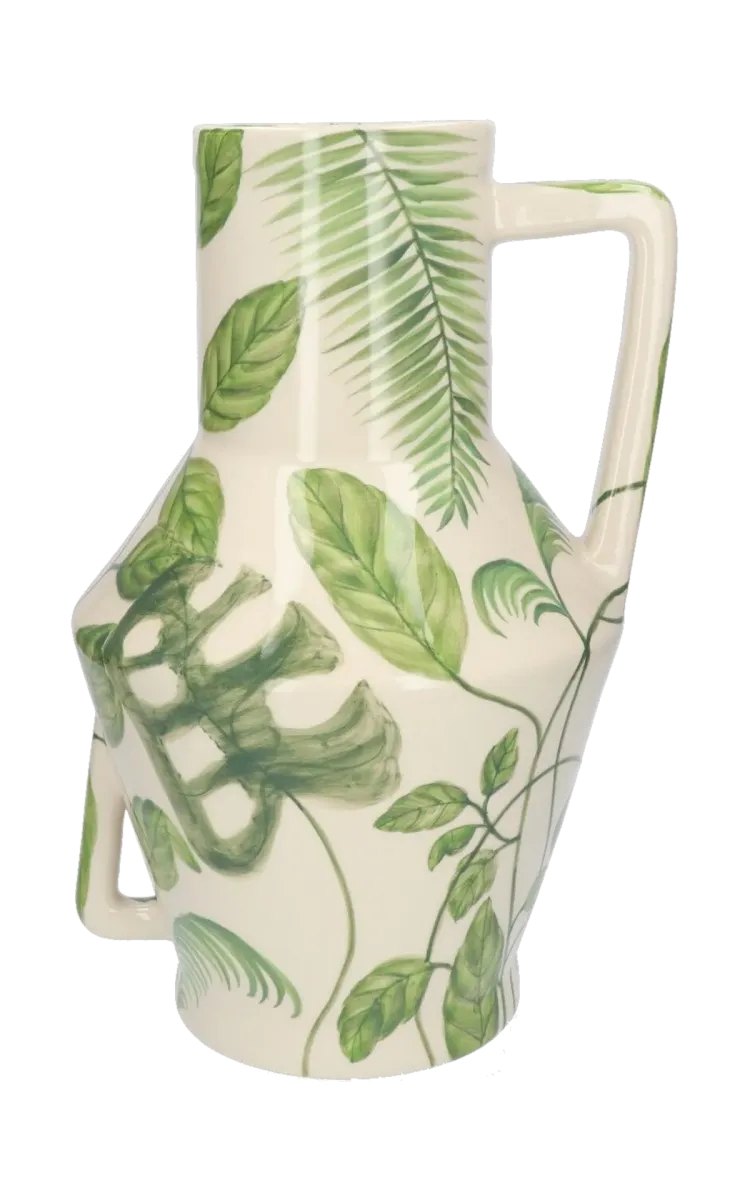 Return to Sender Vase Handpainted Jungle