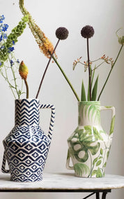 Return to Sender Vase Handpainted Jungle
