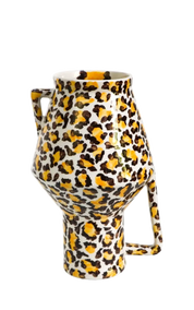 Return to Sender Vase Handpainted Leopard