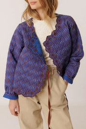 indi & cold Contrast-Embroidery Quilted Jacket