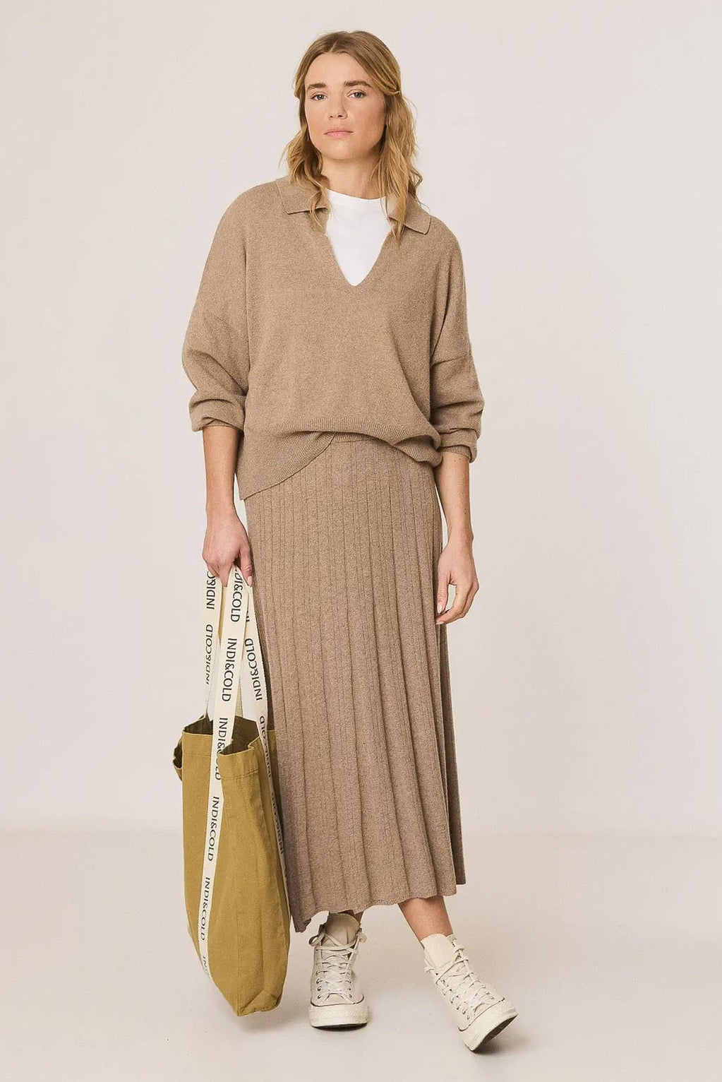 Polo sweater with cashmere