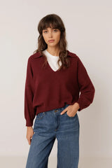 Polo sweater with cashmere