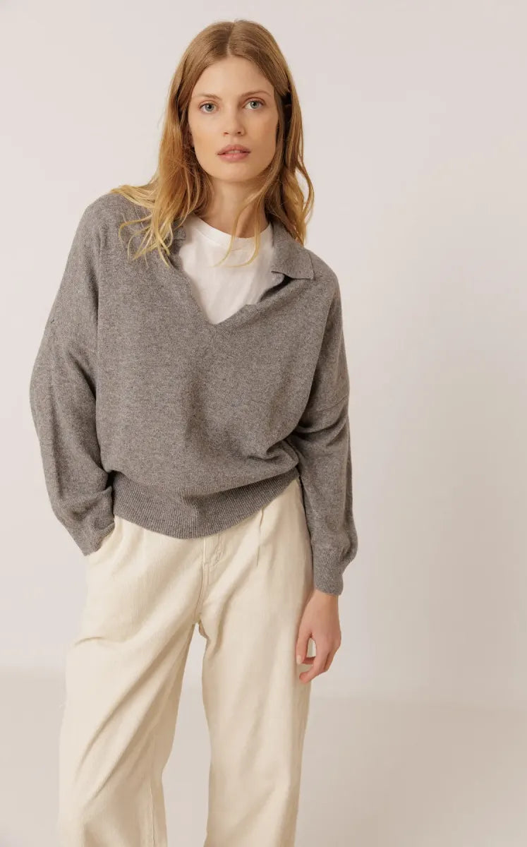 Indi & Cold Polo sweater with cashmere