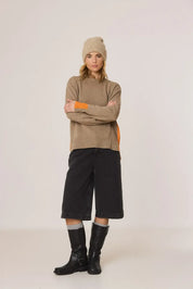 indi & cold Fluorescent-detail sweater with cashmere