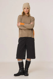 Fluorescent-detail sweater with cashmere
