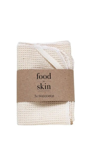 Food for Skin Washcloths 3pcs