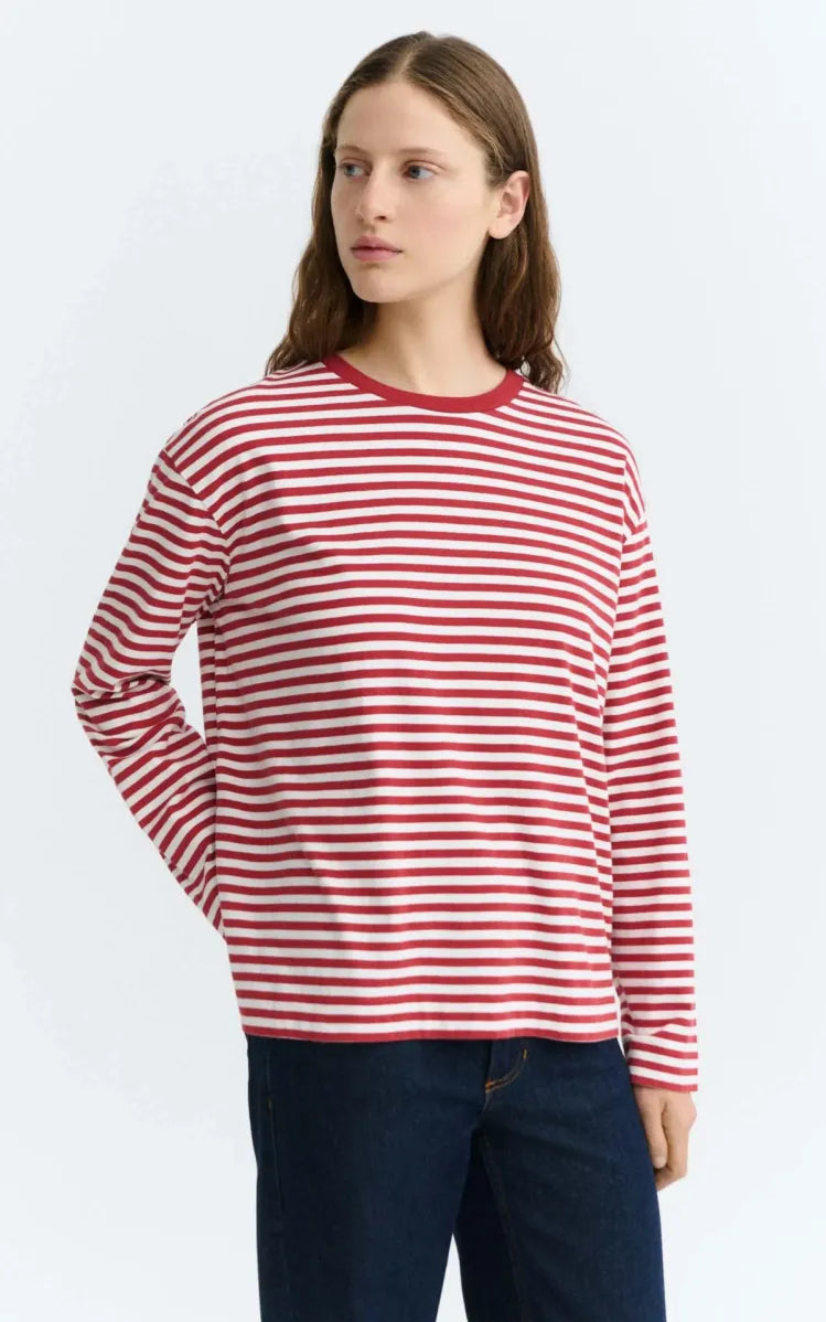 Thinking MU Long-sleeve Striped Emily T-shirt