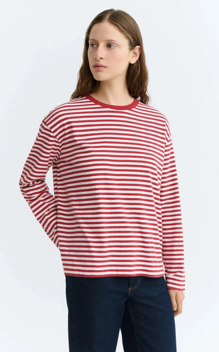 Thinking MU Long-sleeve Striped Emily T-shirt