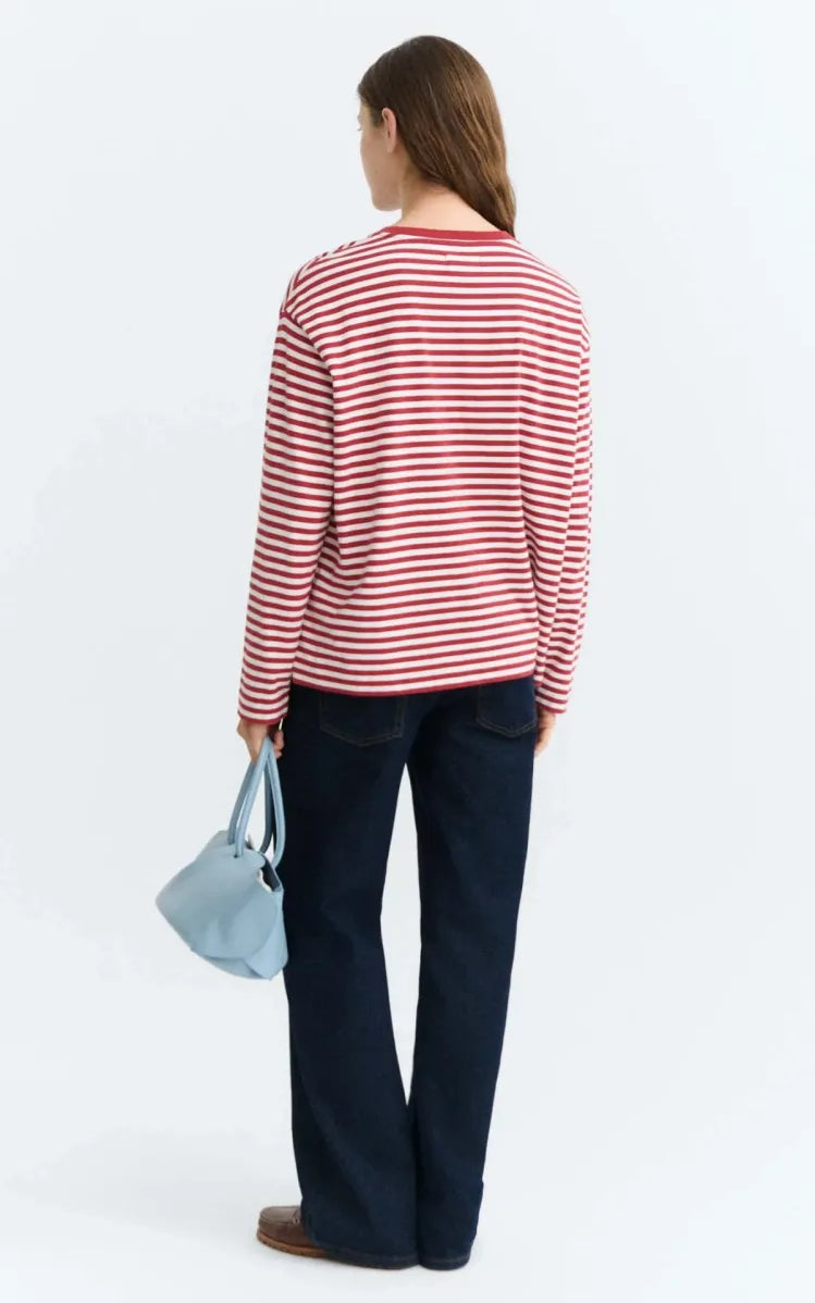 Thinking MU Long-sleeve Striped Emily T-shirt